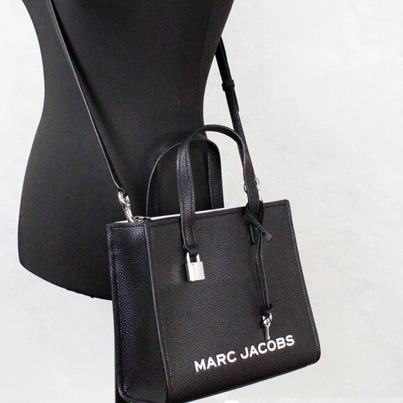 NWT ✅ Marc Jacobs Mini Grind Leather Tote Bag BLACK ✨ NWT - Picture 7 of 16